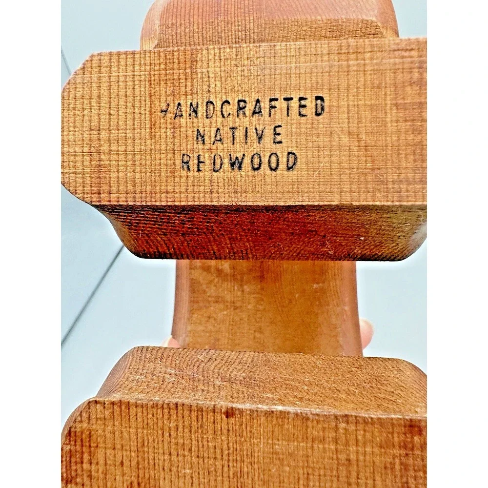Handcrafted Native Redwood Elephant Hidden Drawer Trinkets Box